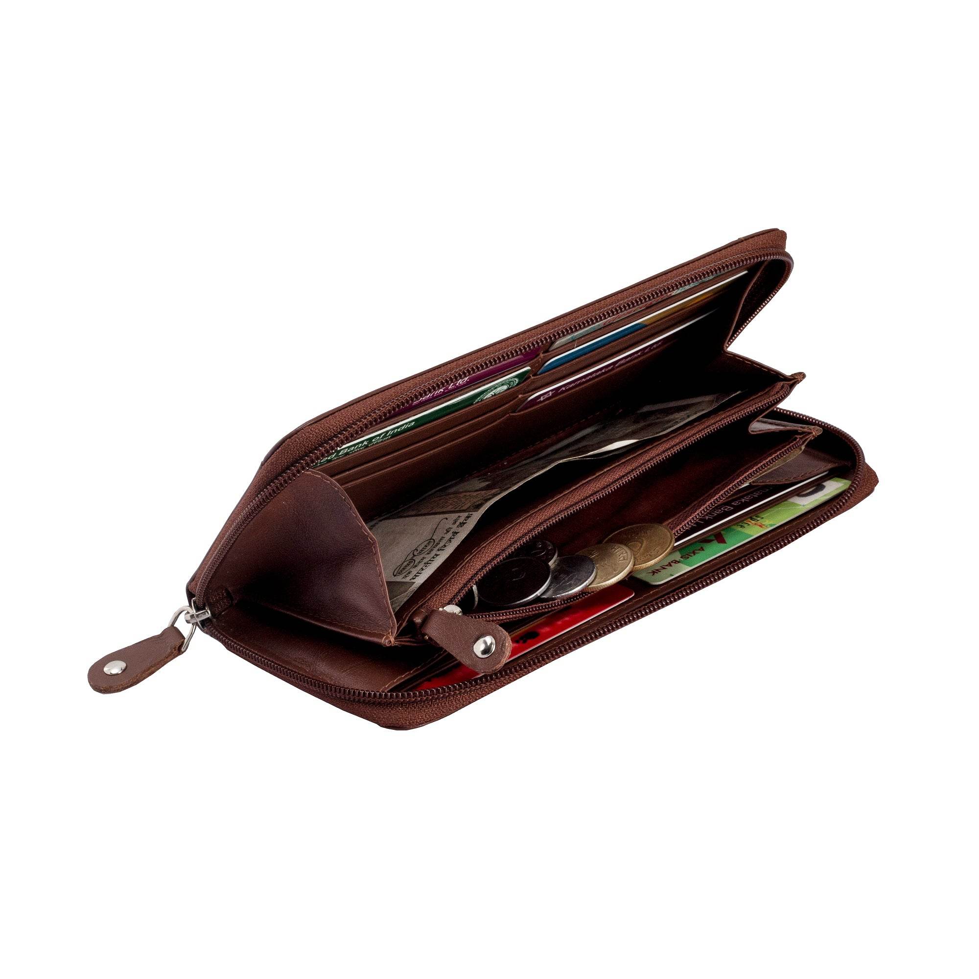 Dame - RFID Protected Leather Wallet - Cognac Nappa - VILL OKSE