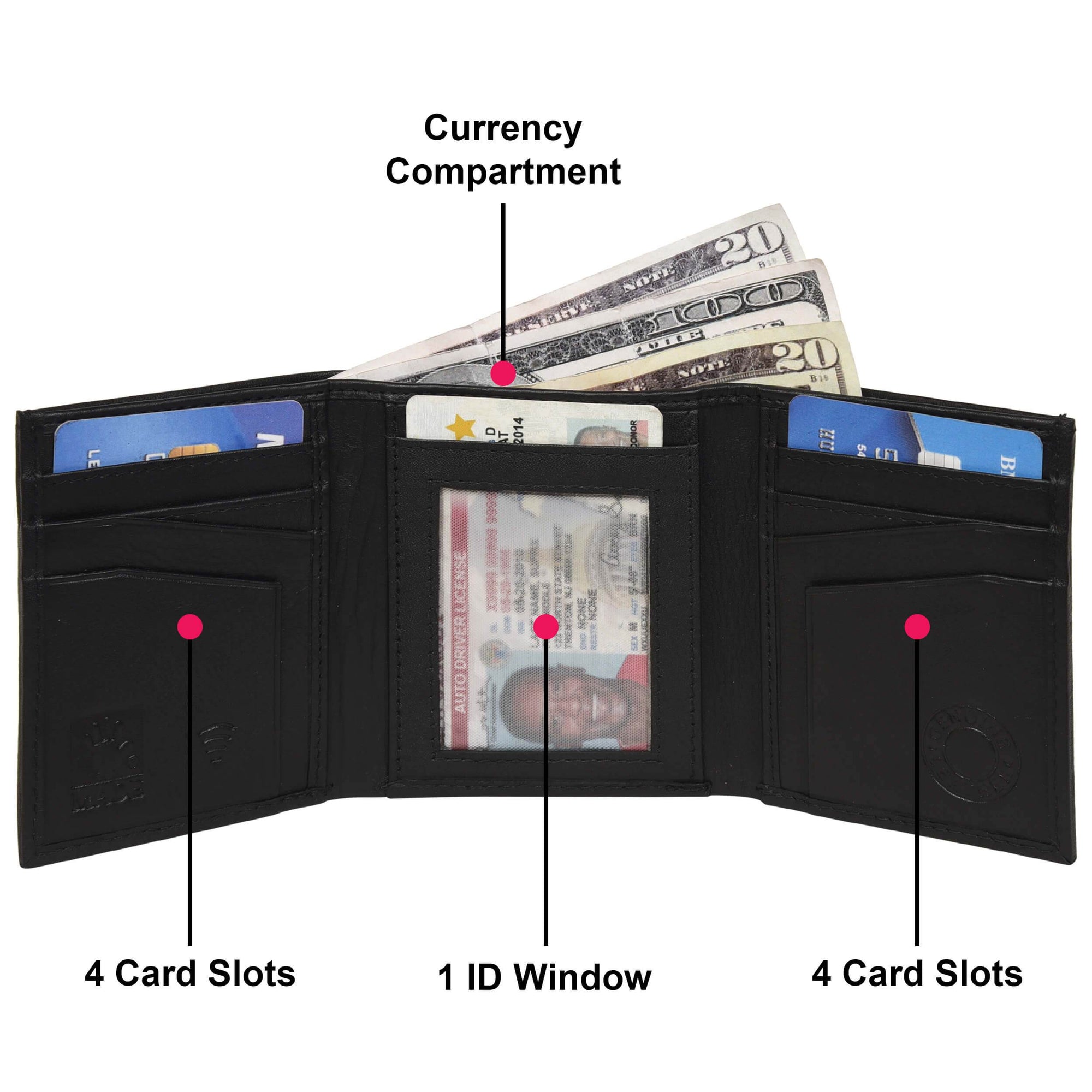 The NY Wallet - RFID Protected Leather Wallet - Black Nappa - VILL OKSE