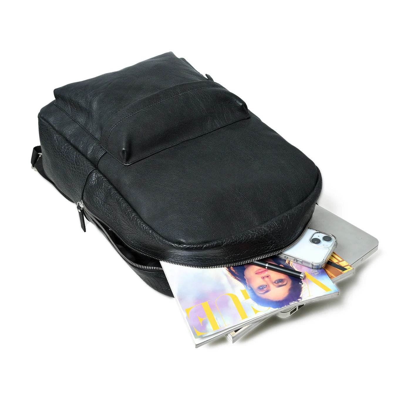 The Noir - Genuine Leather Backpack - Black Nappa - VILL OKSE