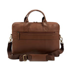 The Mandarin - Genuine Leather Laptop Bag - Cognac Nappa - VILL OKSE