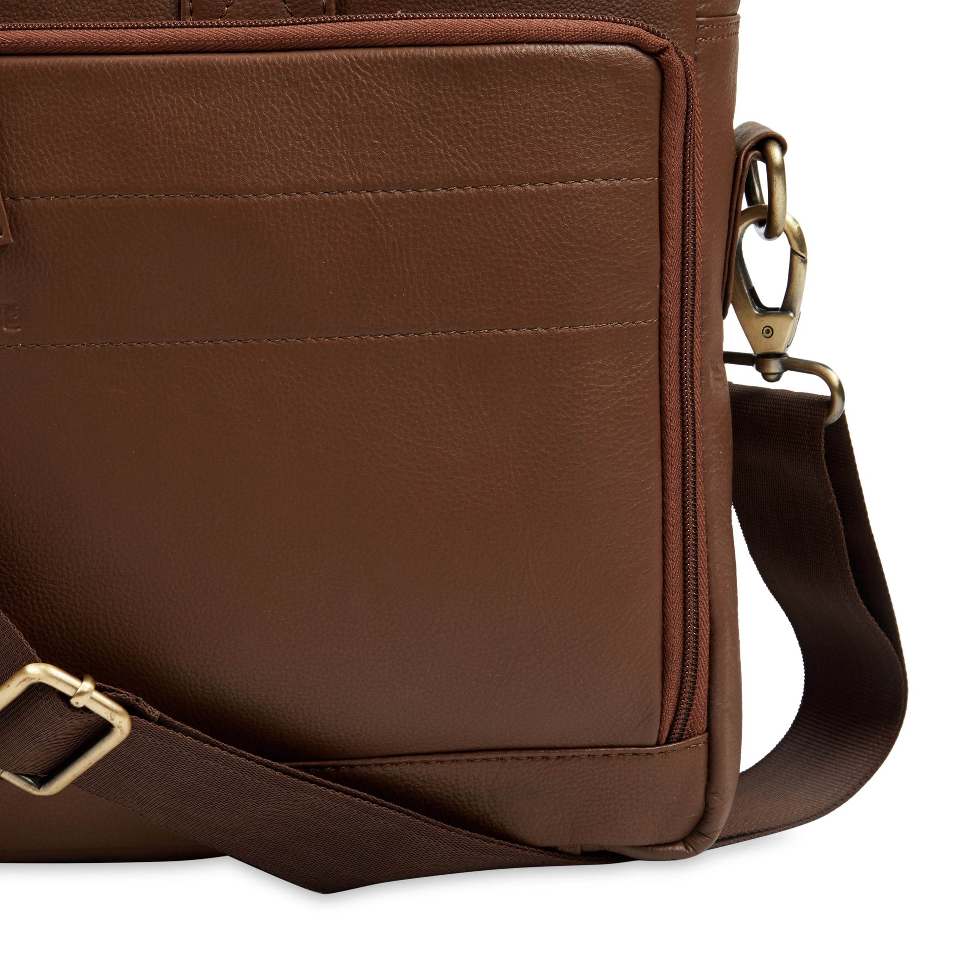 The Mandarin - Genuine Leather Laptop Bag - Cognac Nappa - VILL OKSE