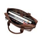 The Mandarin - Genuine Leather Laptop Bag - Cognac Nappa - VILL OKSE