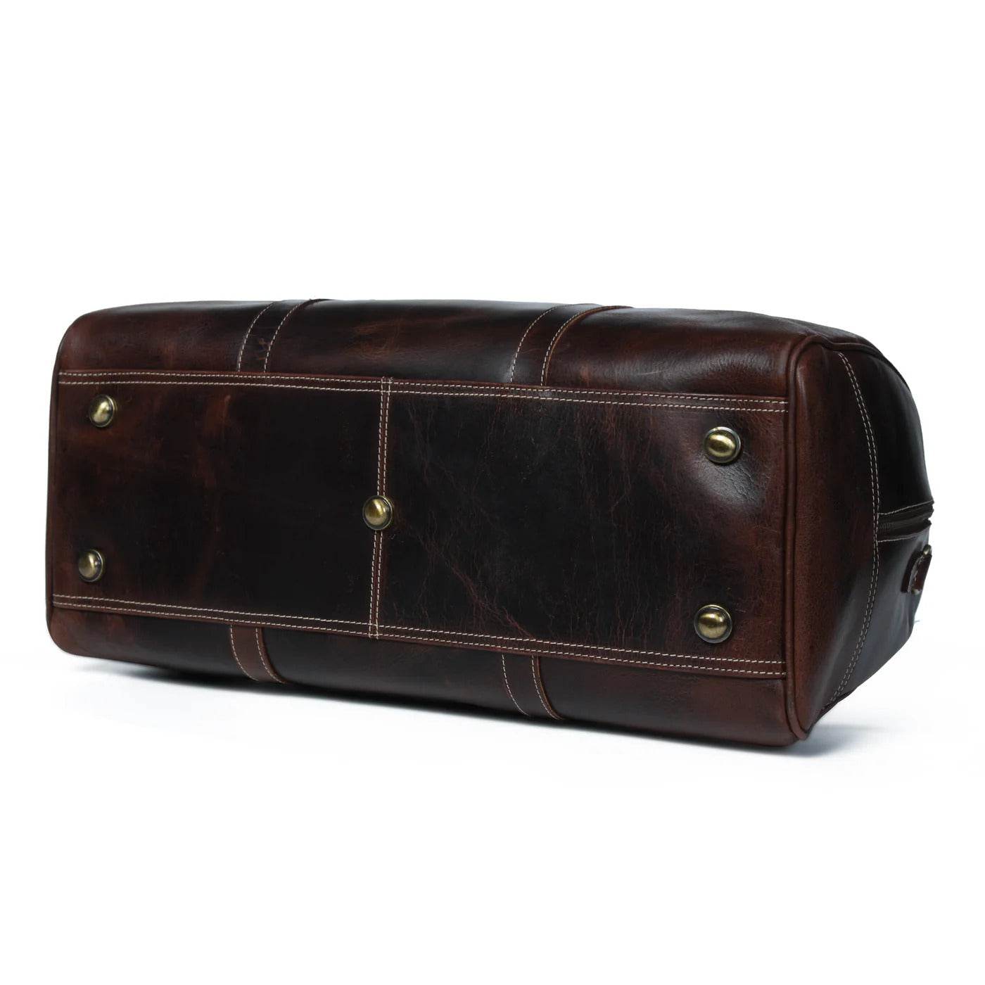 The Traveler - Genuine Leather Weekender Bag - Brown Oil Pull Up - VILL OKSE