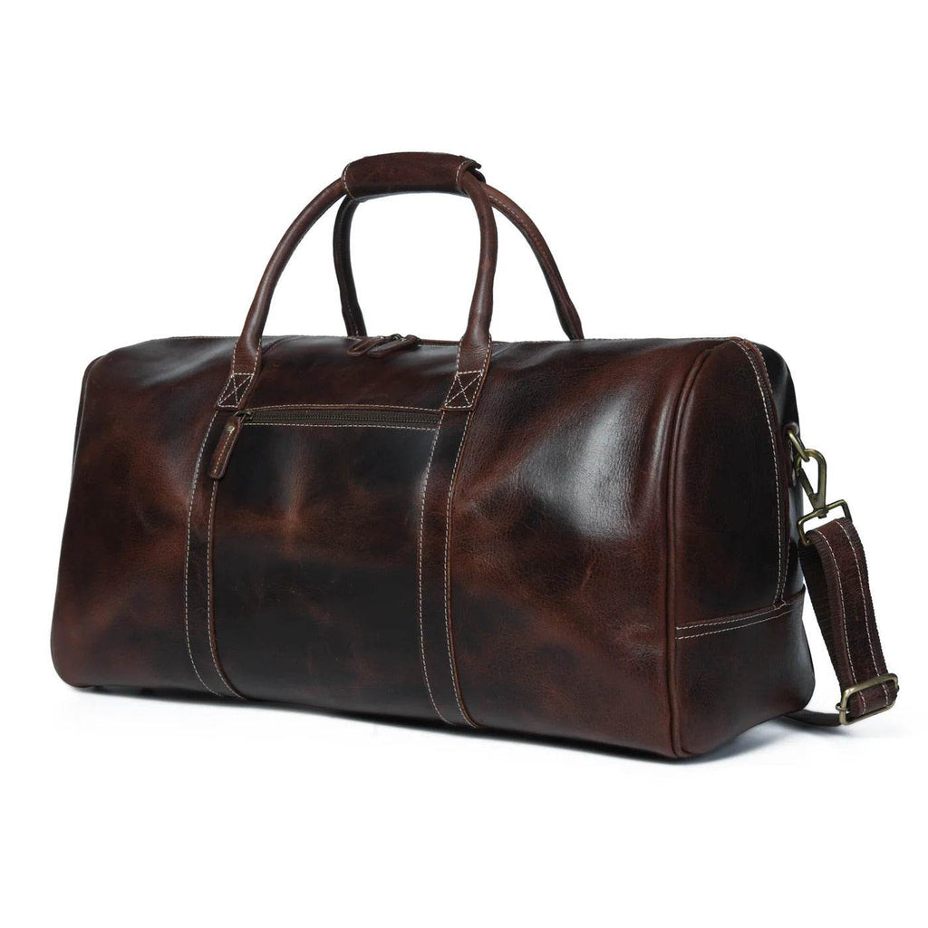 The Traveler - Genuine Leather Weekender Bag - Brown Oil Pull Up - VILL OKSE