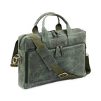 The Mandarin - Genuine Leather Laptop Bag - Green Waxy Hunter - VILL OKSE
