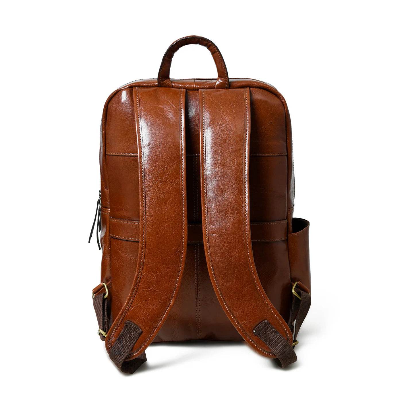 The Trek - Genuine Leather Backpack - Cognac Oil Pull Up - VILL OKSE