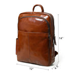 The Trek - Genuine Leather Backpack - Cognac Oil Pull Up - VILL OKSE
