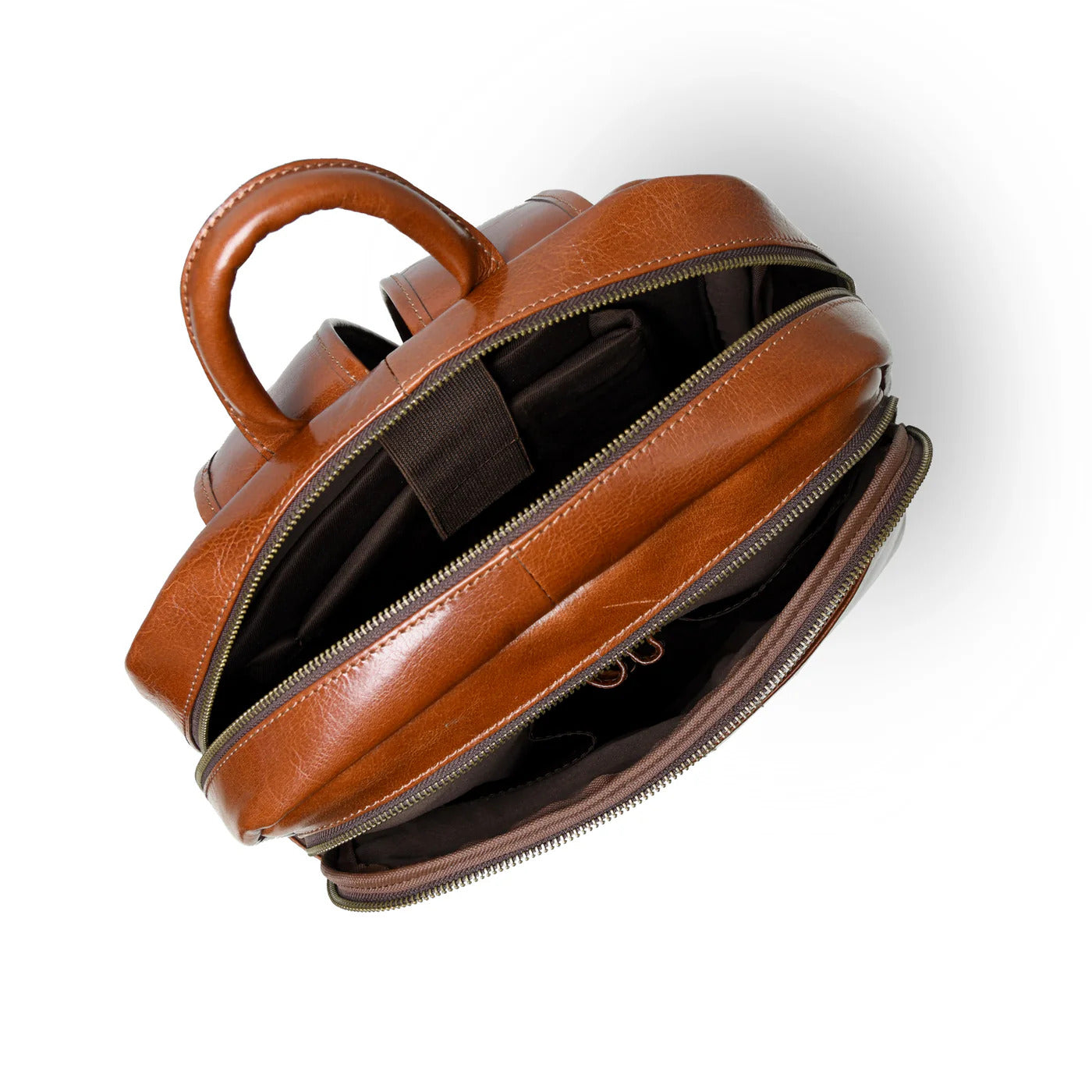 The Trek - Genuine Leather Backpack - Cognac Oil Pull Up - VILL OKSE