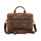 The Mandarin - Genuine Leather Laptop Bag - Oak Brown Hunter - VILL OKSE