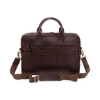 The Mandarin Genuine Leather Laptop Bag - B Brown Floater - VILL OKSE