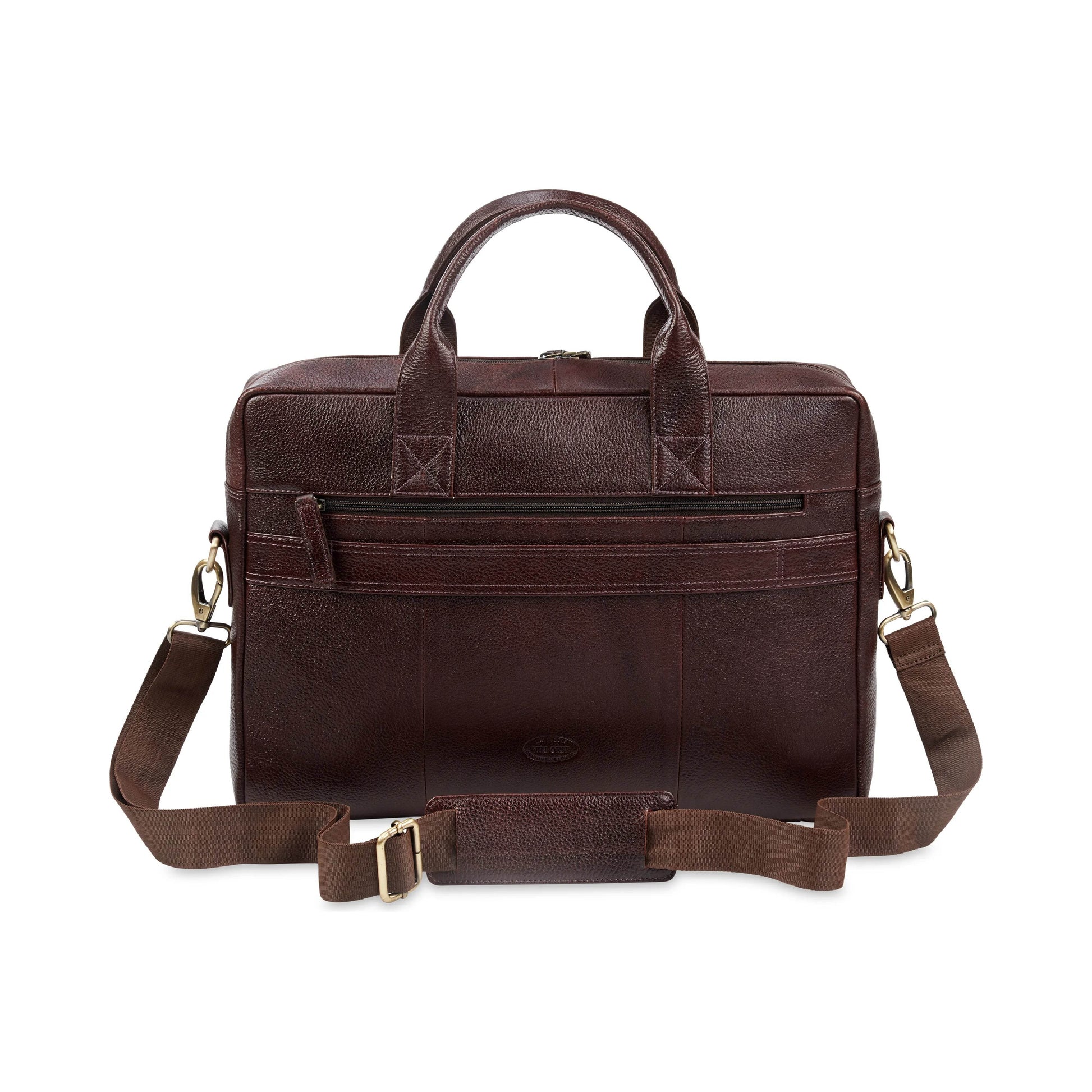 The Mandarin Genuine Leather Laptop Bag - B Brown Floater - VILL OKSE