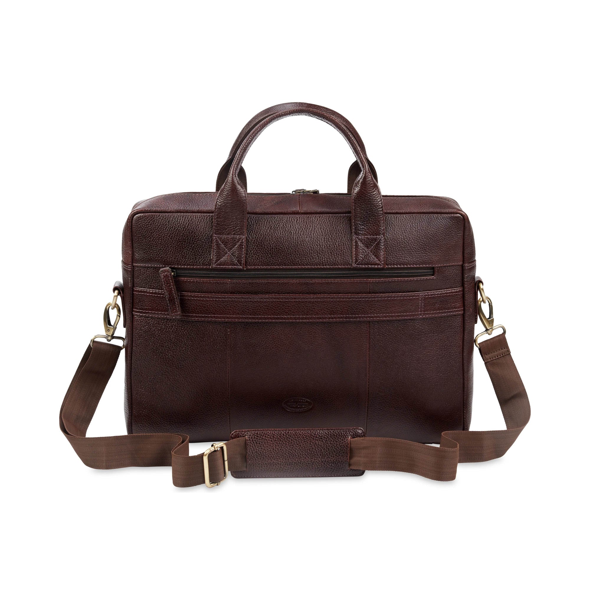 The Mandarin Genuine Leather Laptop Bag - B Brown Floater - VILL OKSE