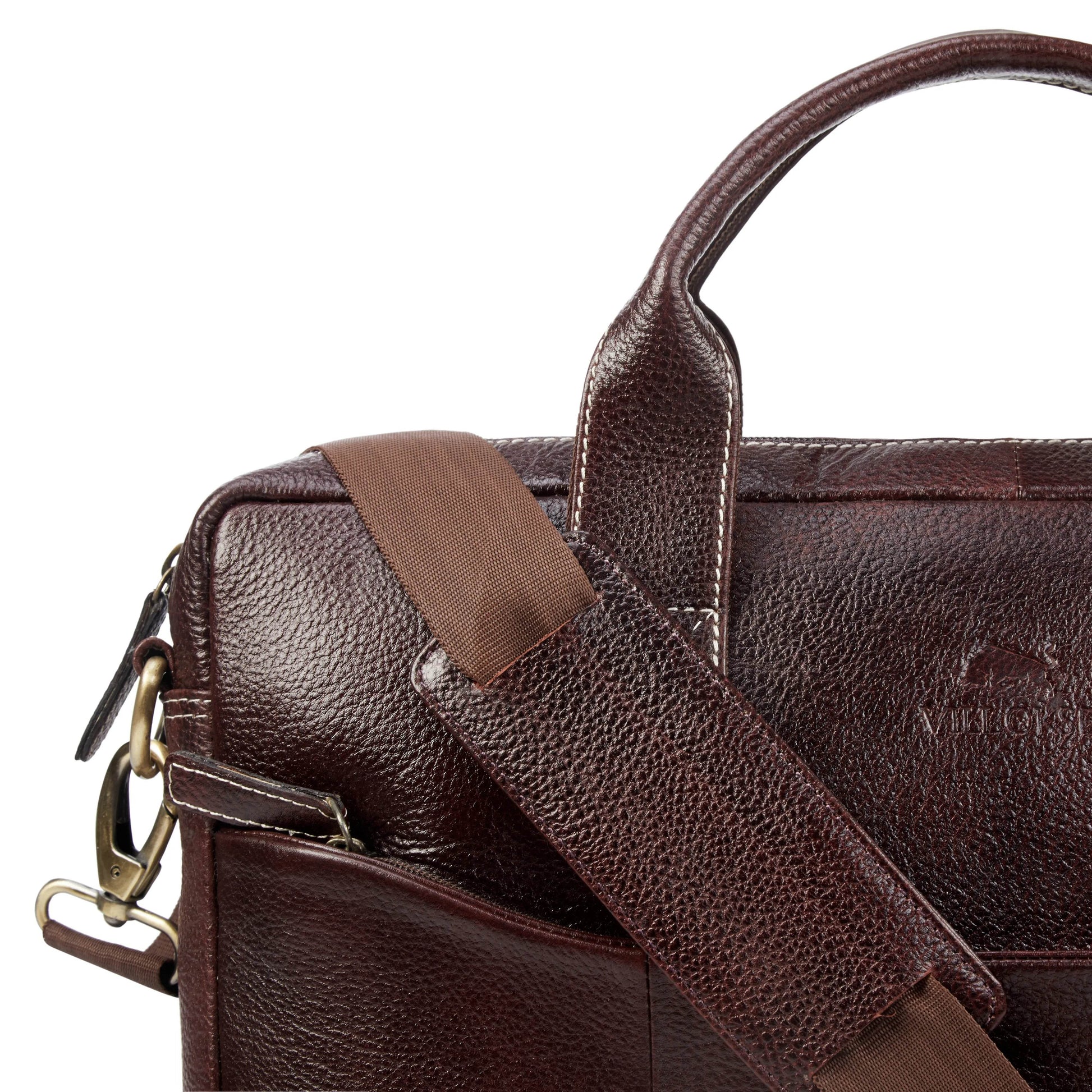 The Hector - Genuine Leather Laptop Bag - B Brown Floater - VILL OKSE