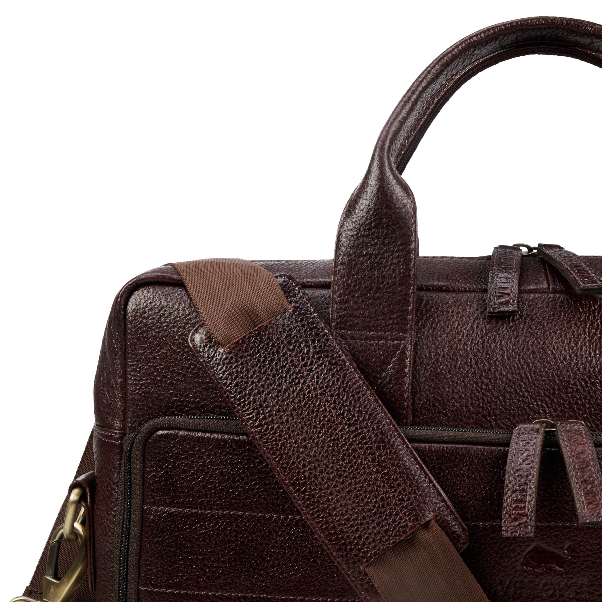The Mandarin Genuine Leather Laptop Bag - B Brown Floater - VILL OKSE