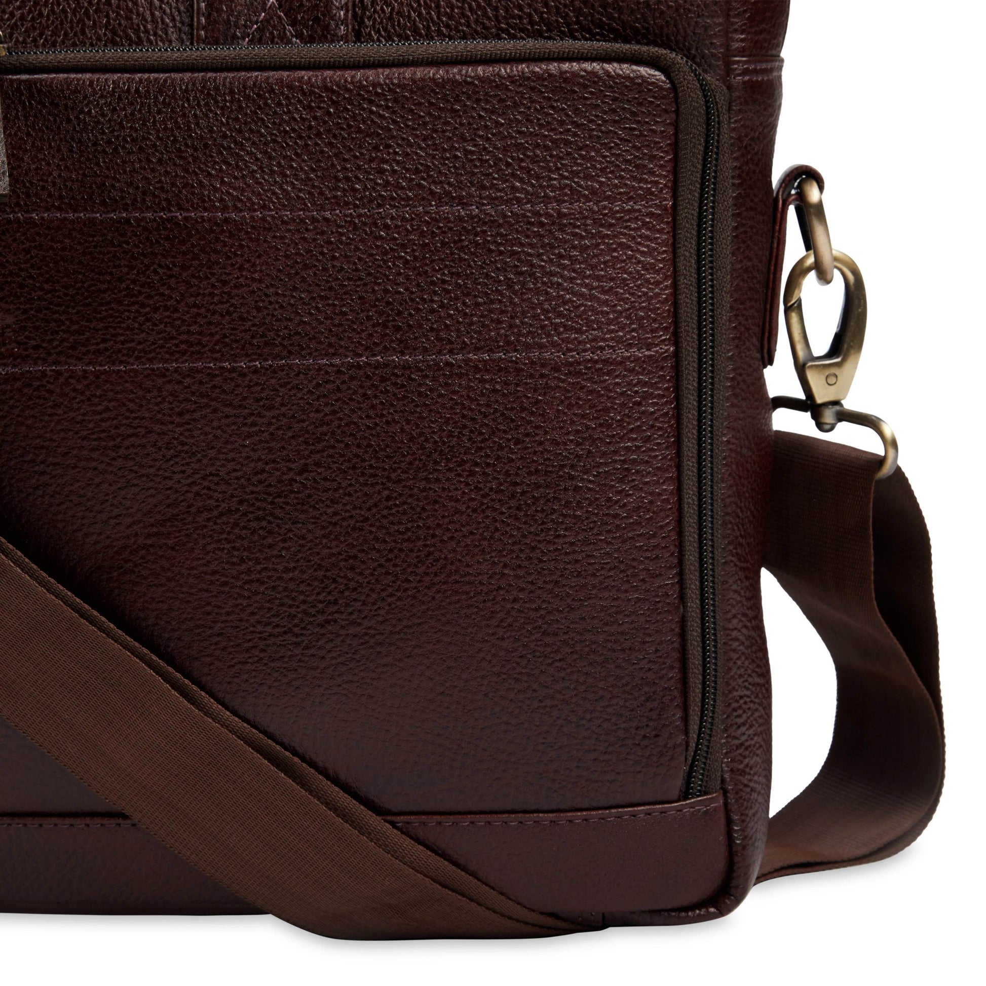 The Mandarin Genuine Leather Laptop Bag - B Brown Floater - VILL OKSE