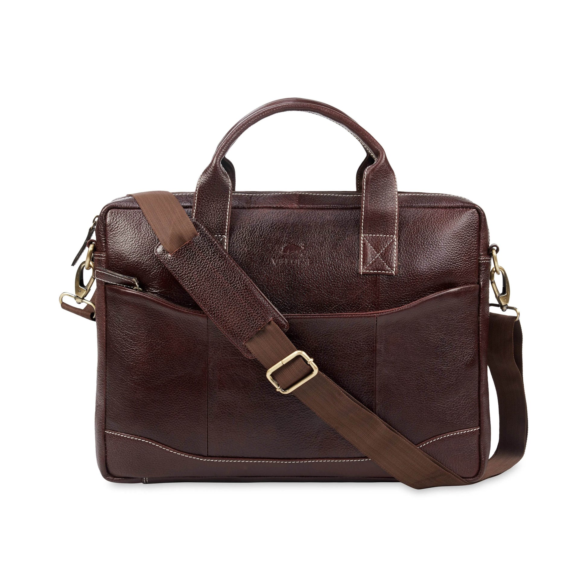The Hector - Genuine Leather Laptop Bag - B Brown Floater - VILL OKSE