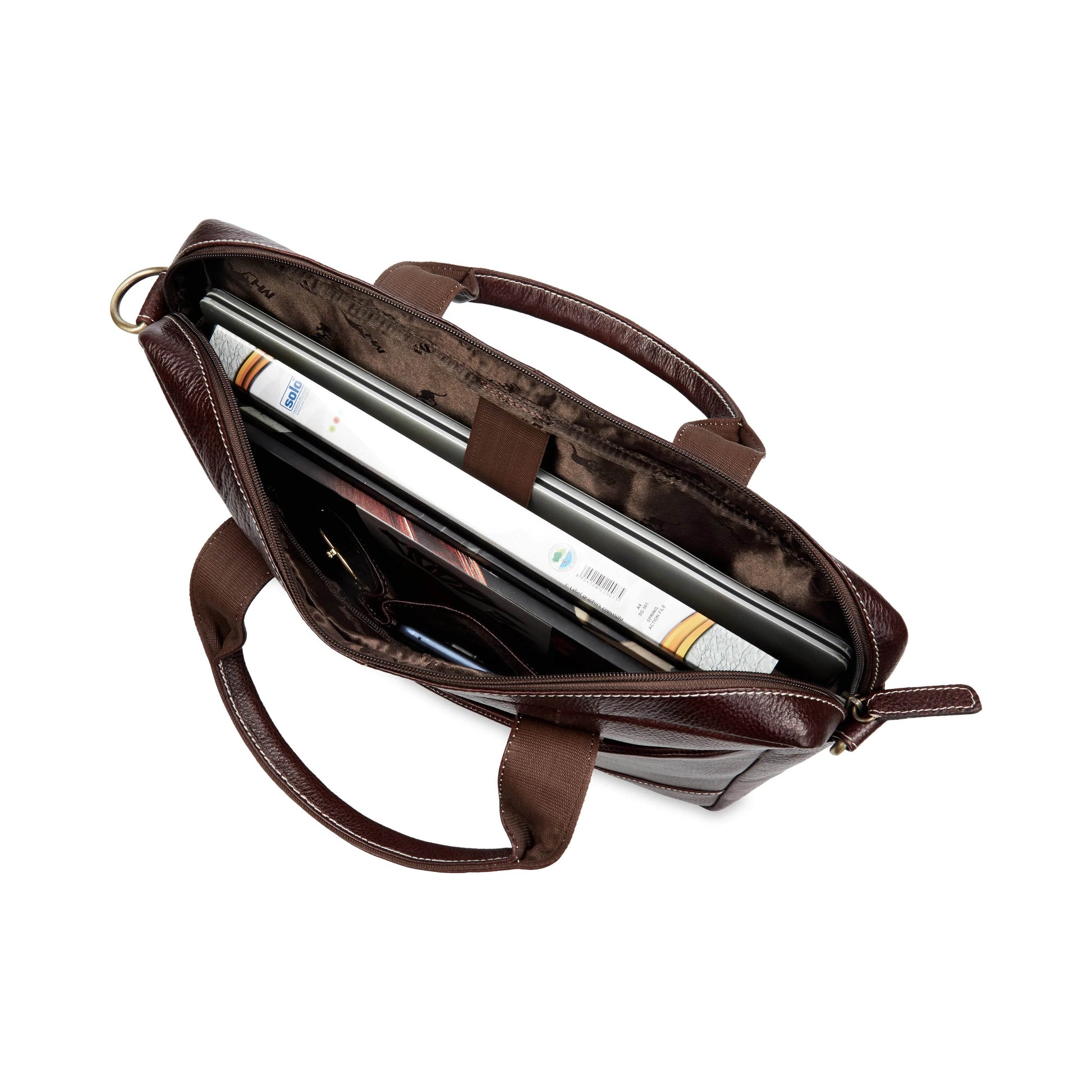 The Hector - Genuine Leather Laptop Bag - B Brown Floater - VILL OKSE