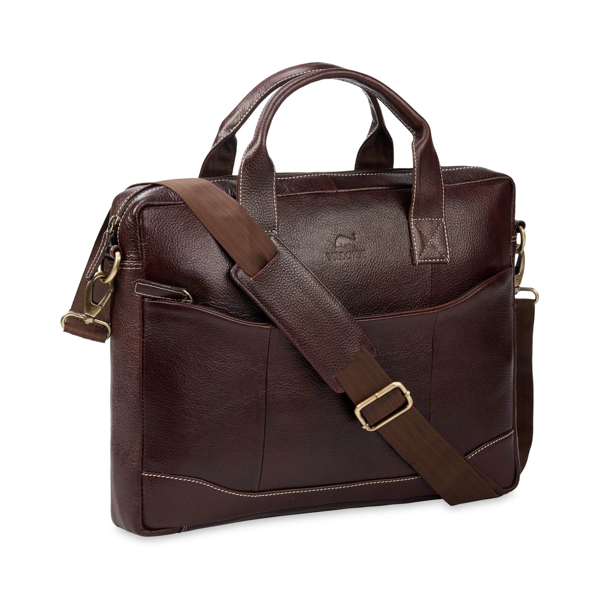 The Hector - Genuine Leather Laptop Bag - B Brown Floater - VILL OKSE