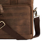 The Mandarin - Genuine Leather Laptop Bag - Oak Brown Hunter - VILL OKSE