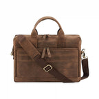 The Mandarin - Genuine Leather Laptop Bag - Oak Brown Hunter - VILL OKSE