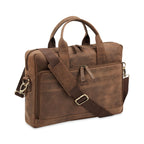 The Mandarin - Genuine Leather Laptop Bag - Oak Brown Hunter - VILL OKSE