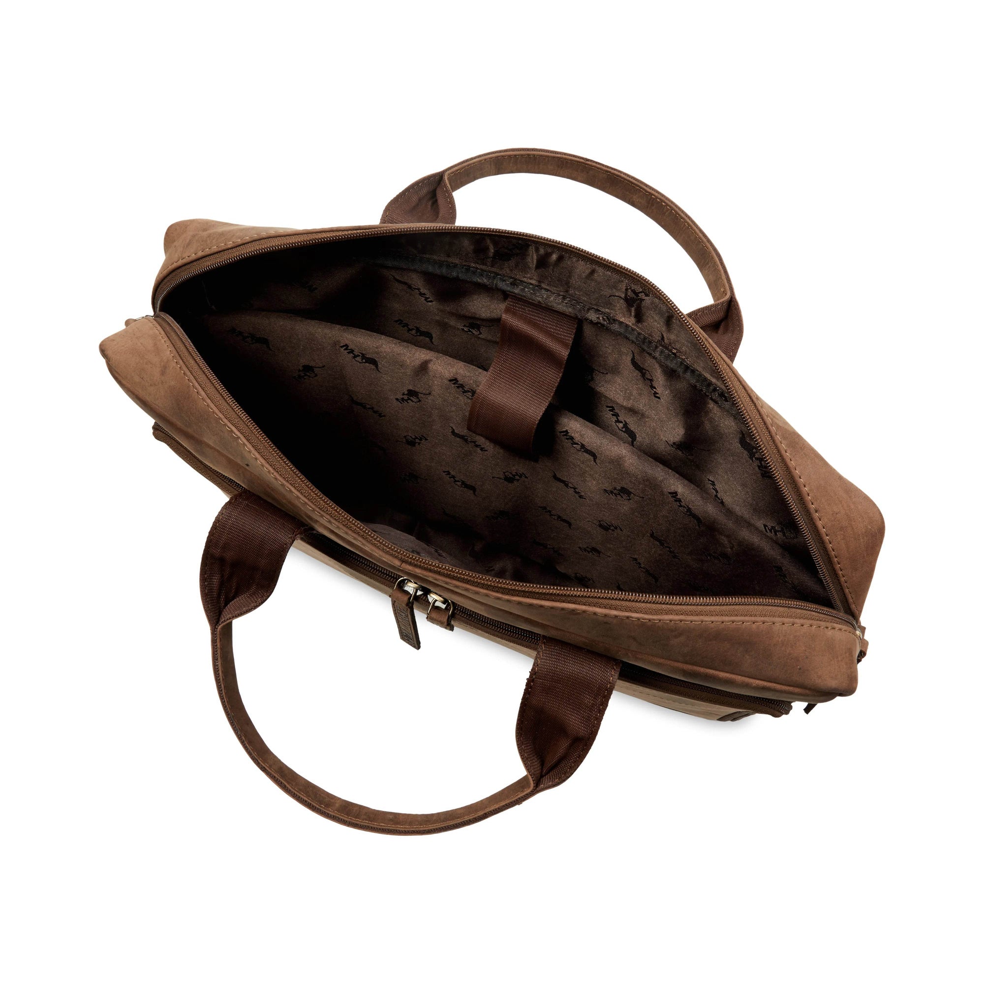 The Mandarin - Genuine Leather Laptop Bag - Oak Brown Hunter - VILL OKSE