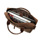 The Mandarin - Genuine Leather Laptop Bag - Oak Brown Hunter - VILL OKSE