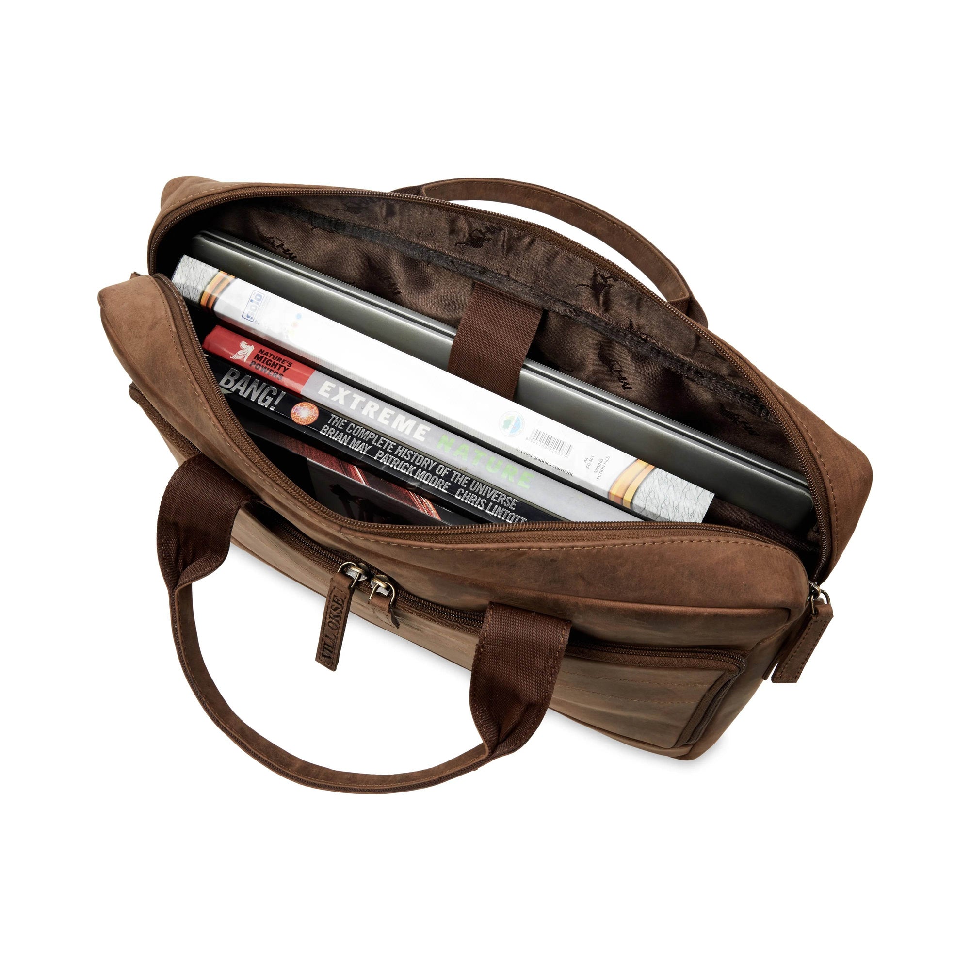 The Mandarin - Genuine Leather Laptop Bag - Oak Brown Hunter - VILL OKSE