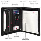 The Harley - Genuine Leather Padfolio - Black Nappa - VILL OKSE