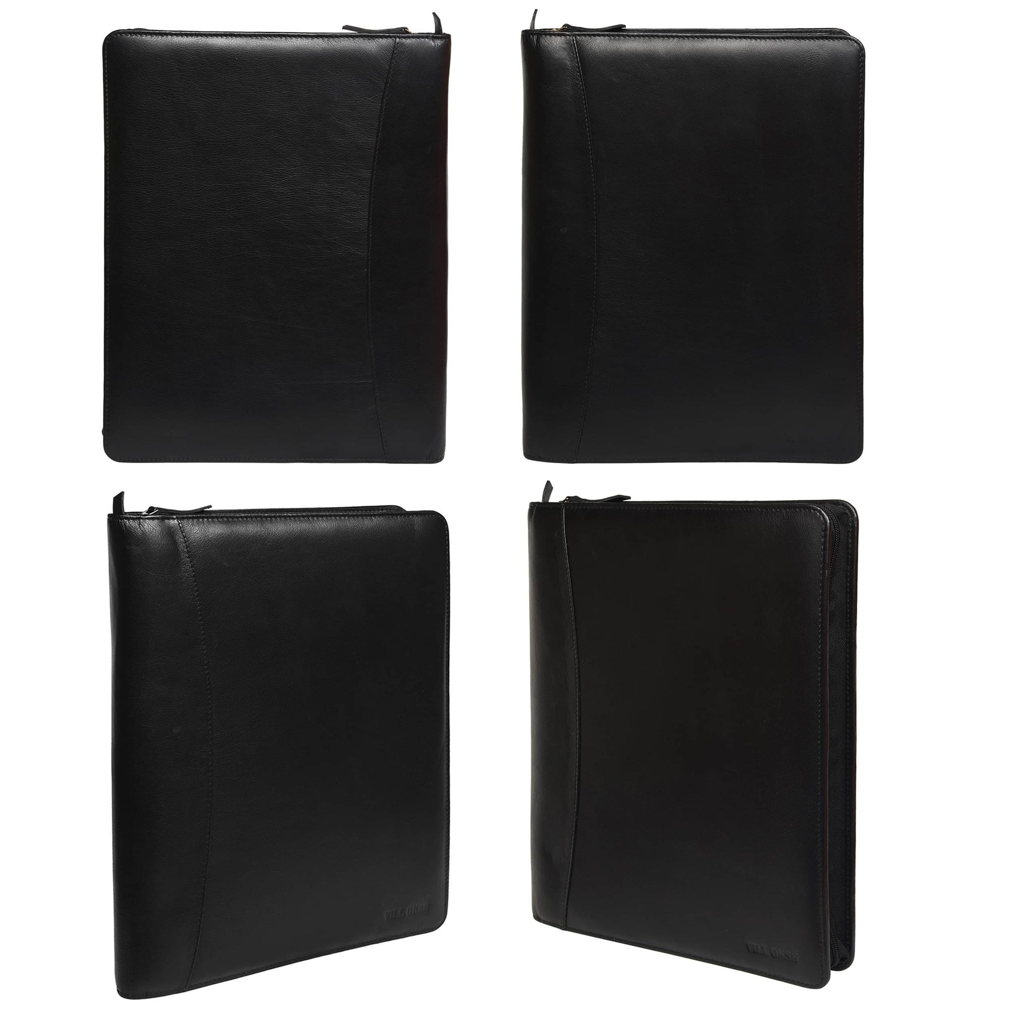 The Harley - Genuine Leather Padfolio - Black Nappa - VILL OKSE