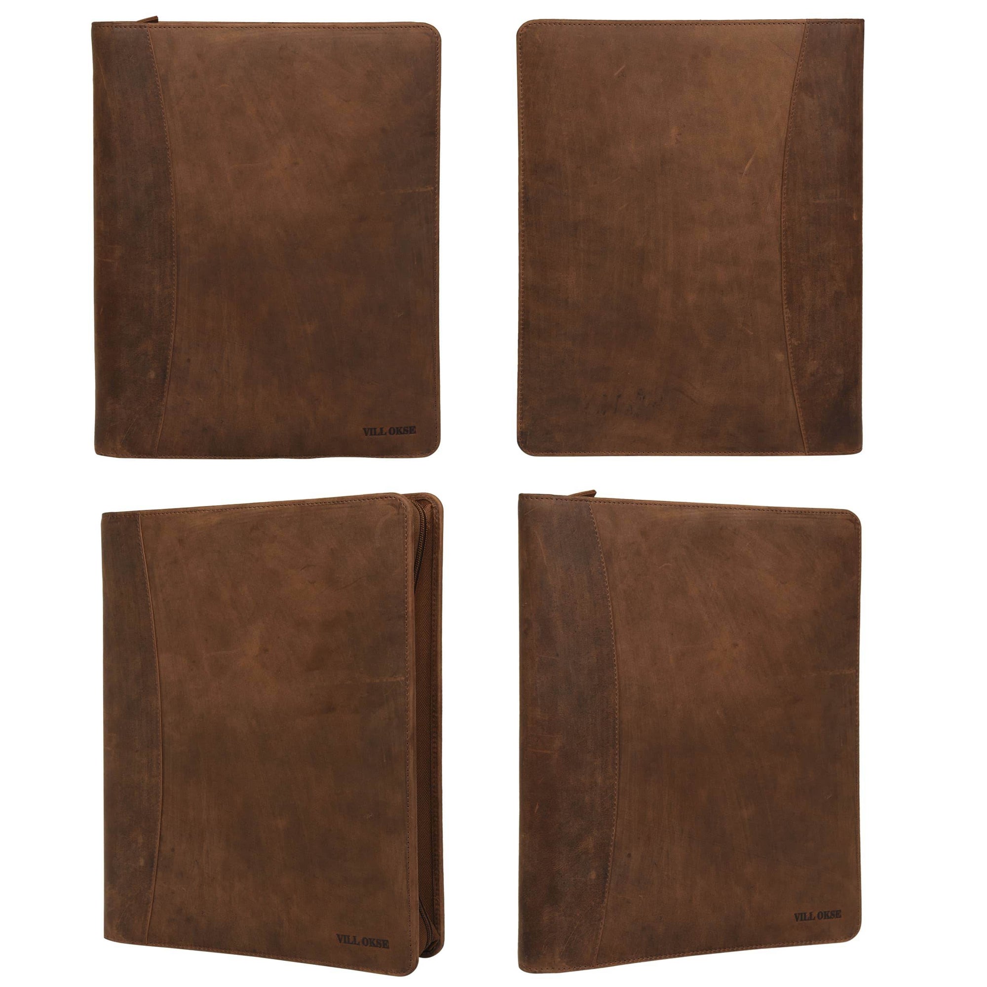 The Harley - Genuine Leather Padfolio - Oak Brown Hunter - VILL OKSE