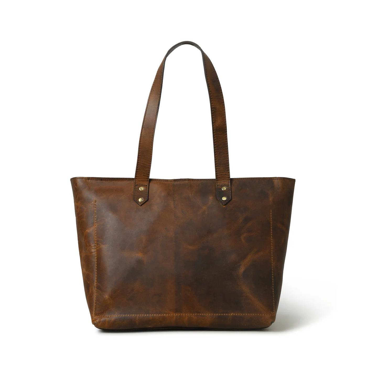The Work - Genuine Leather Tote Bag - Oak Brown Hunter - VILL OKSE