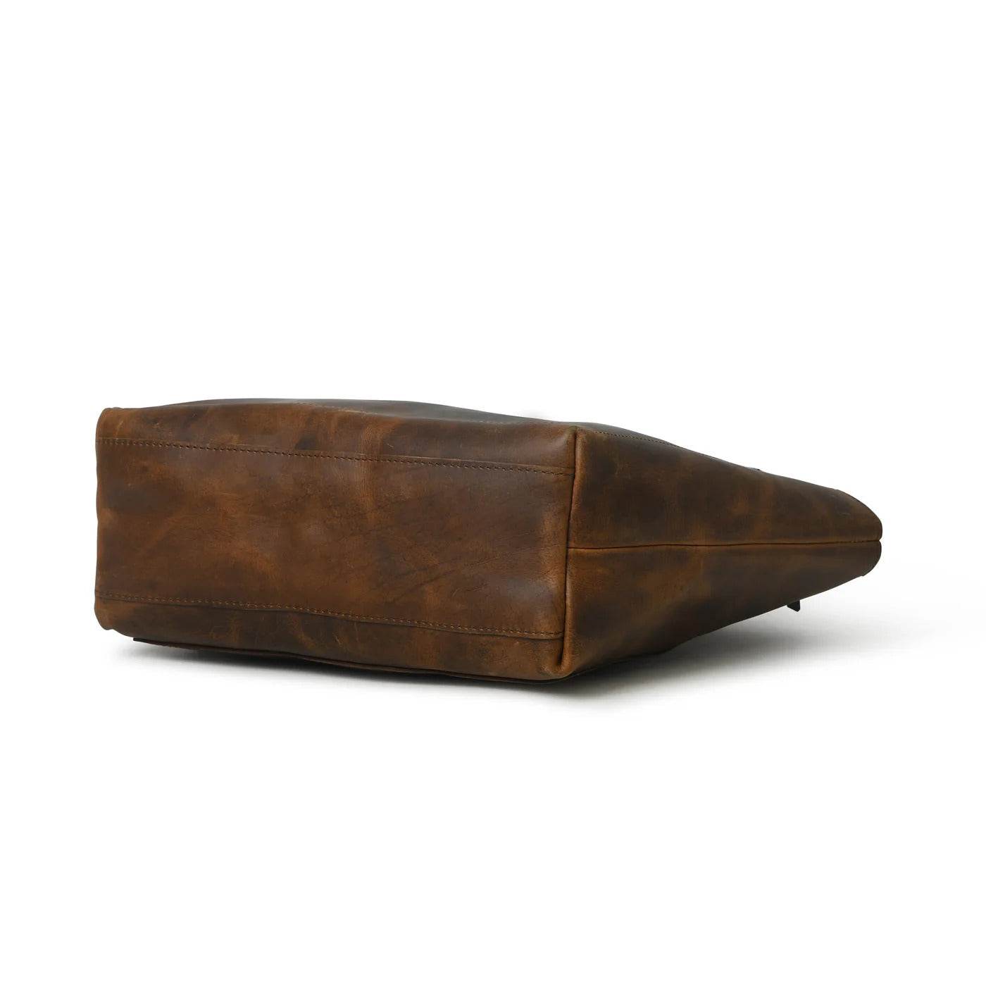 The Work - Genuine Leather Tote Bag - Oak Brown Hunter - VILL OKSE