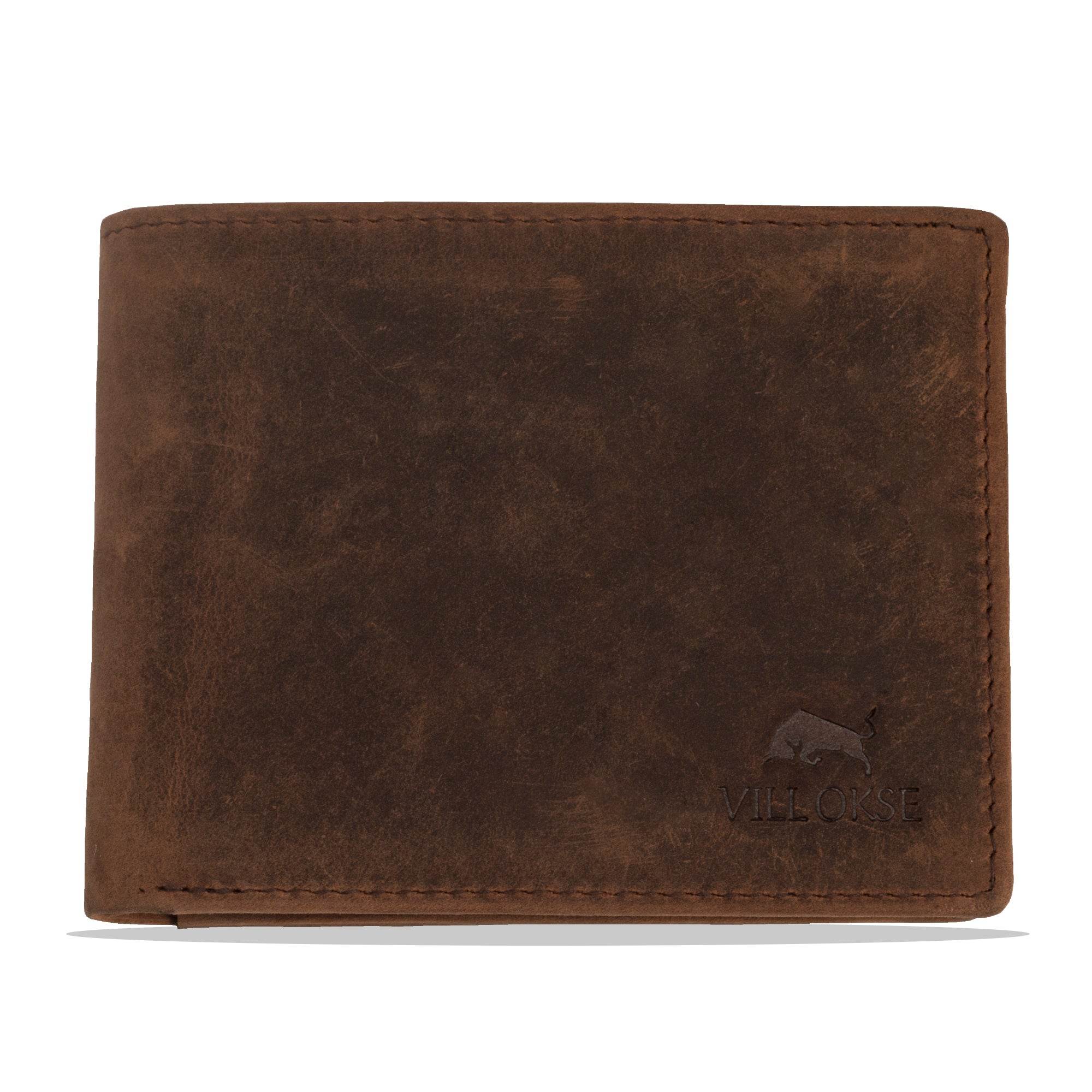 David - RFID Protected Leather Wallet - Oak Brown - VILL OKSE