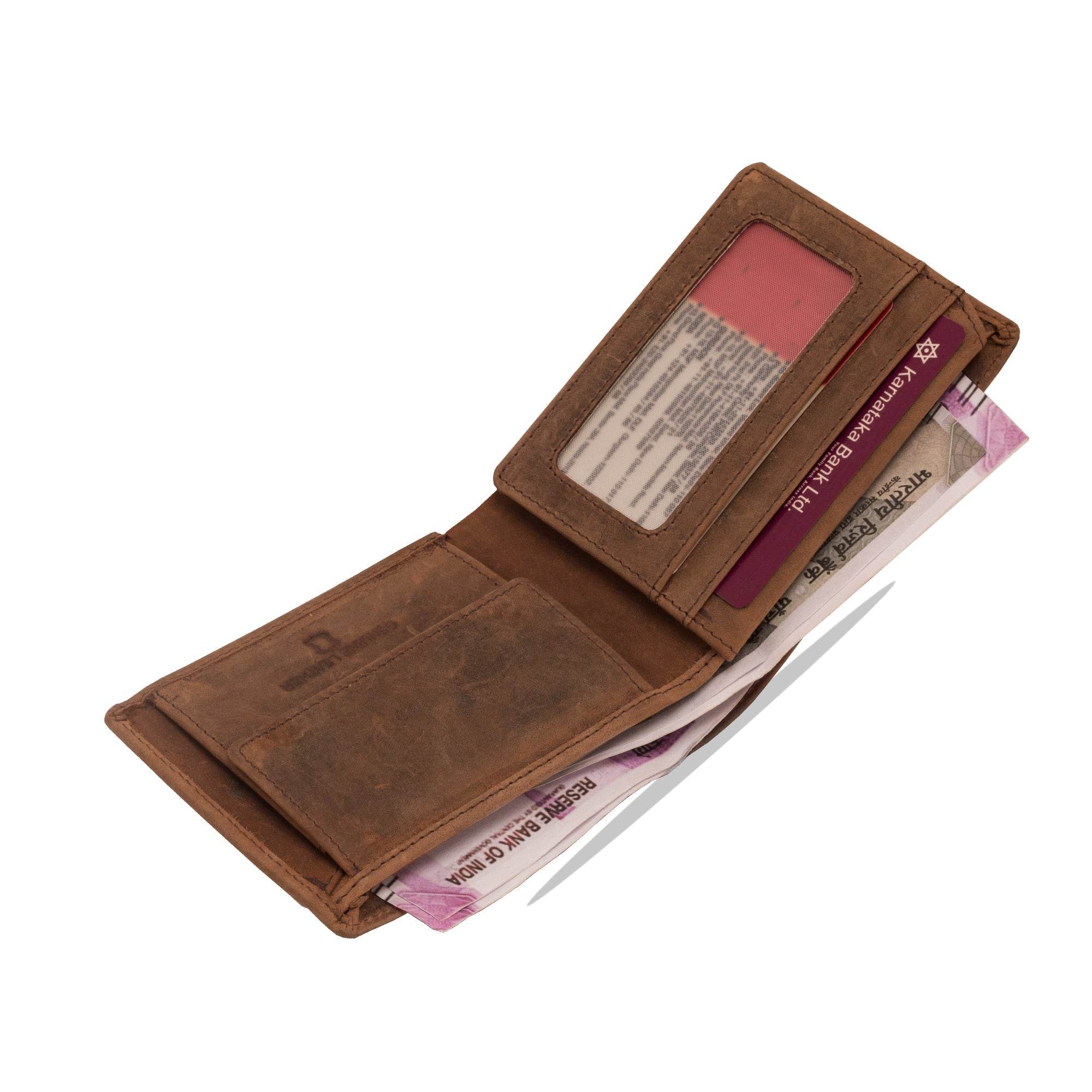 David - RFID Protected Leather Wallet - Oak Brown - VILL OKSE