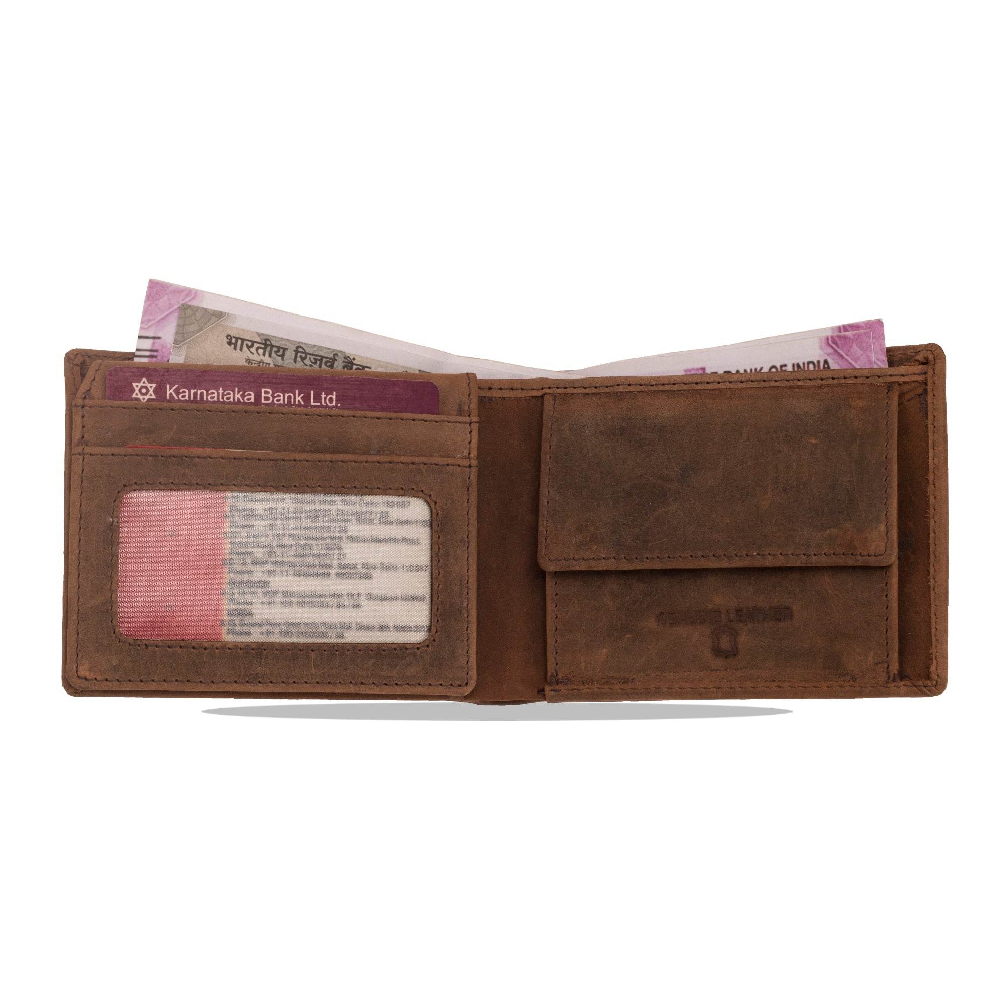 David - RFID Protected Leather Wallet - Oak Brown - VILL OKSE
