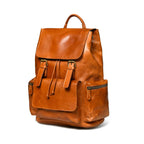 The Neil - Genuine Leather Backpack - Cognac Oil Pull Up - VILL OKSE