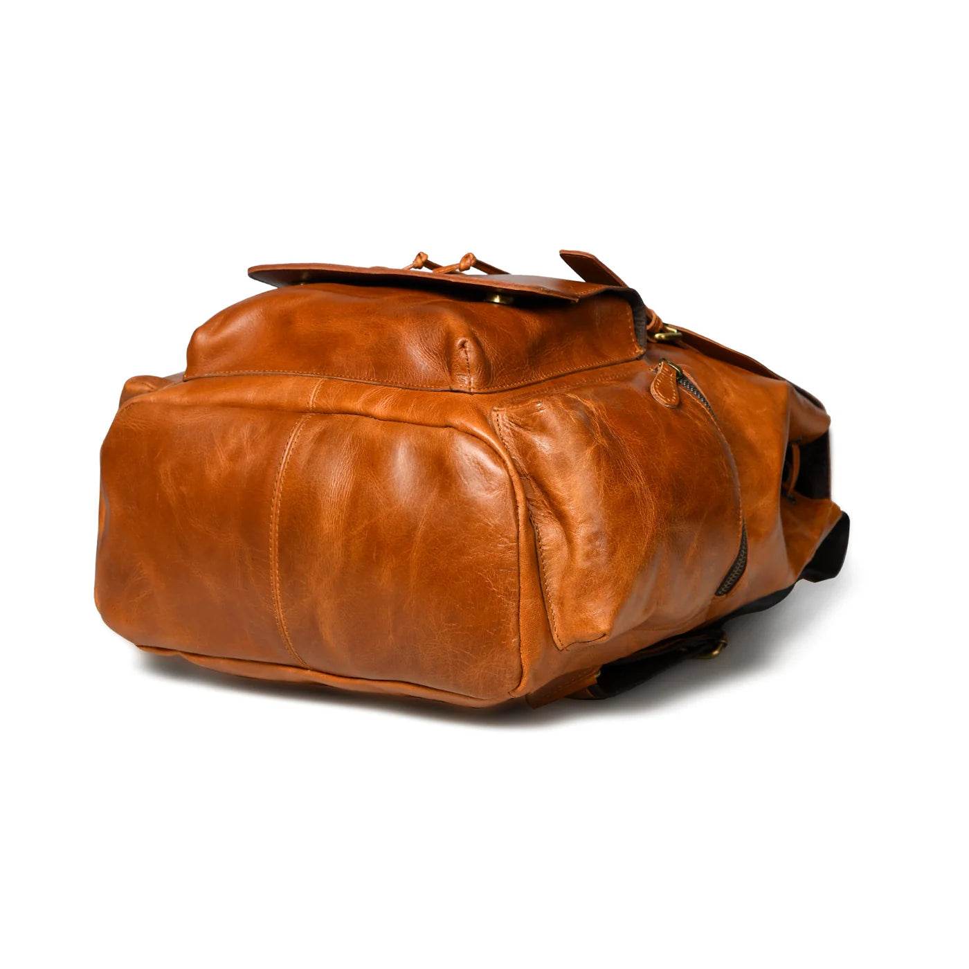 The Neil - Genuine Leather Backpack - Cognac Oil Pull Up - VILL OKSE