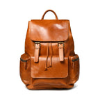 The Neil - Genuine Leather Backpack - Cognac Oil Pull Up - VILL OKSE