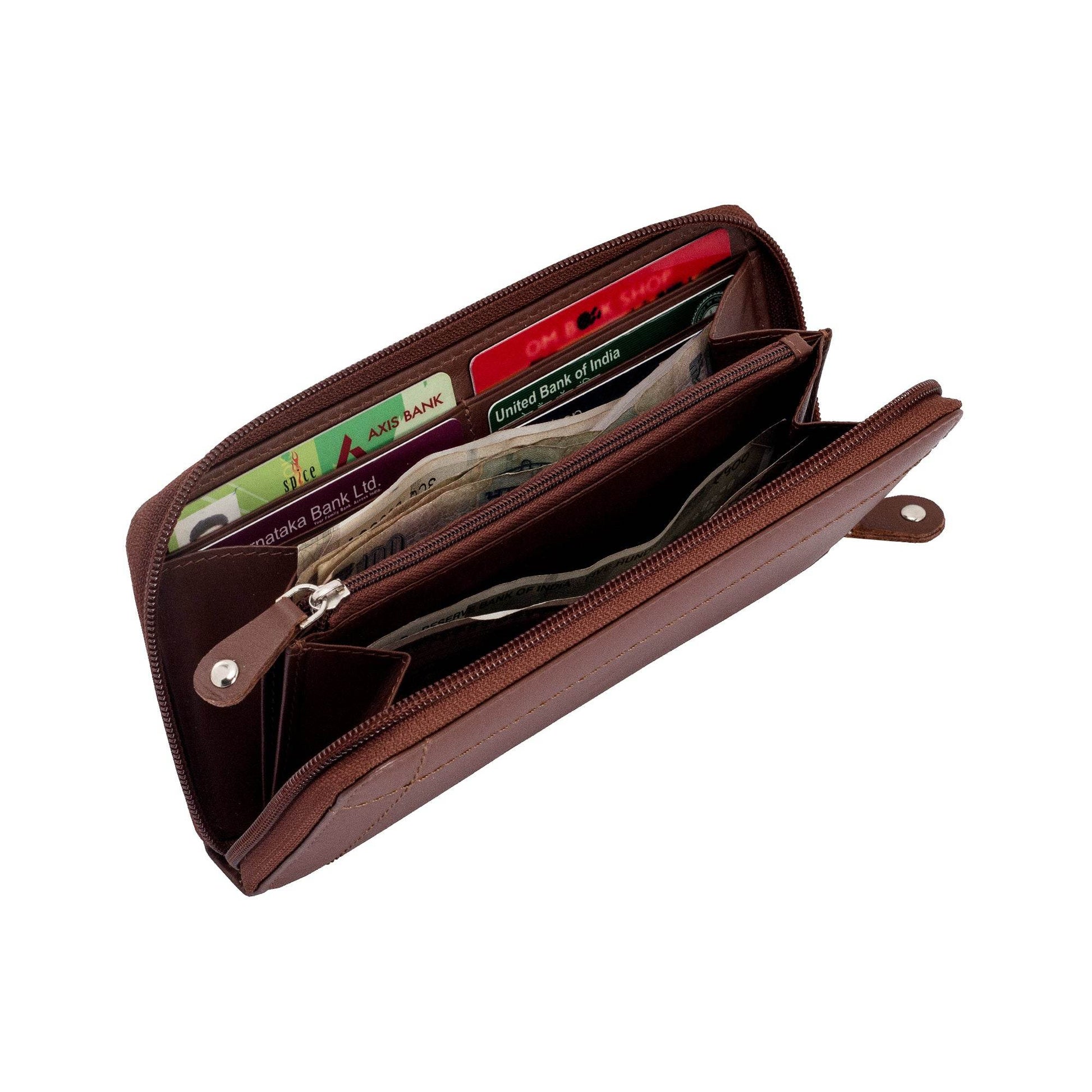 Dame - RFID Protected Leather Wallet - Cognac Nappa - VILL OKSE