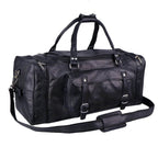 The Knight - Genuine Leather Weekender Bag - Black Nappa - VILL OKSE
