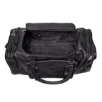 The Knight - Genuine Leather Weekender Bag - Black Nappa - VILL OKSE