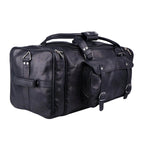 The Knight - Genuine Leather Weekender Bag - Black Nappa - VILL OKSE