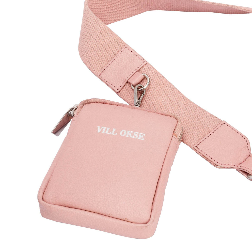 Sarah - Genuine Leather Sling Bag - Pebble Pink - VILL OKSE