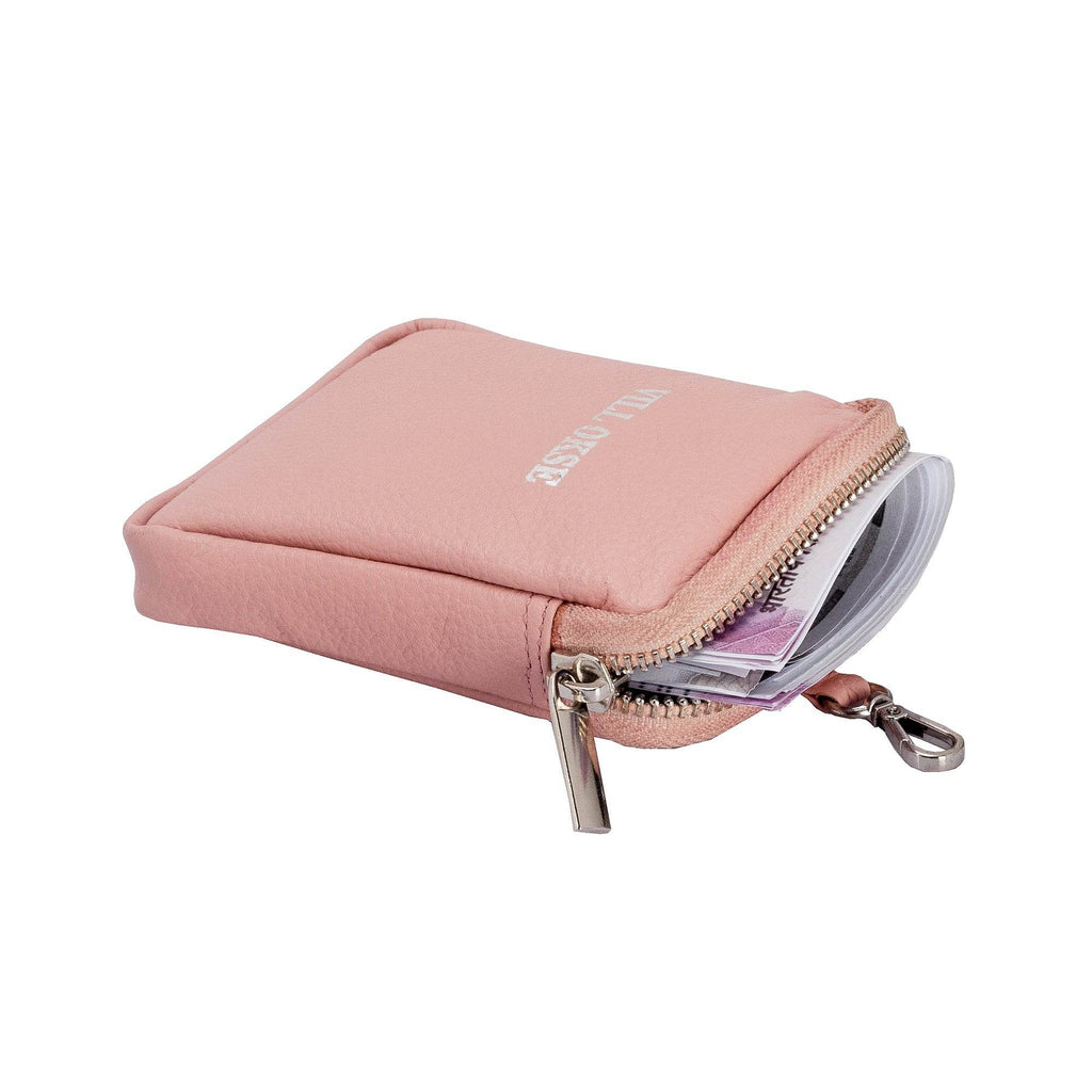Sarah - Genuine Leather Sling Bag - Pebble Pink - VILL OKSE