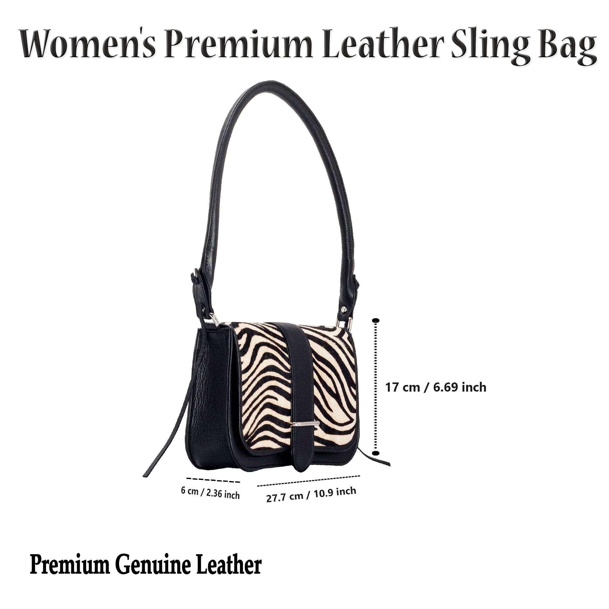 The Jenny - Genuine Leather Sling Bag - Zebra - VILL OKSE