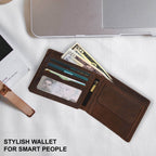 The Royal - RFID Protected Leather Wallet - Oak Brown Hunter - VILL OKSE