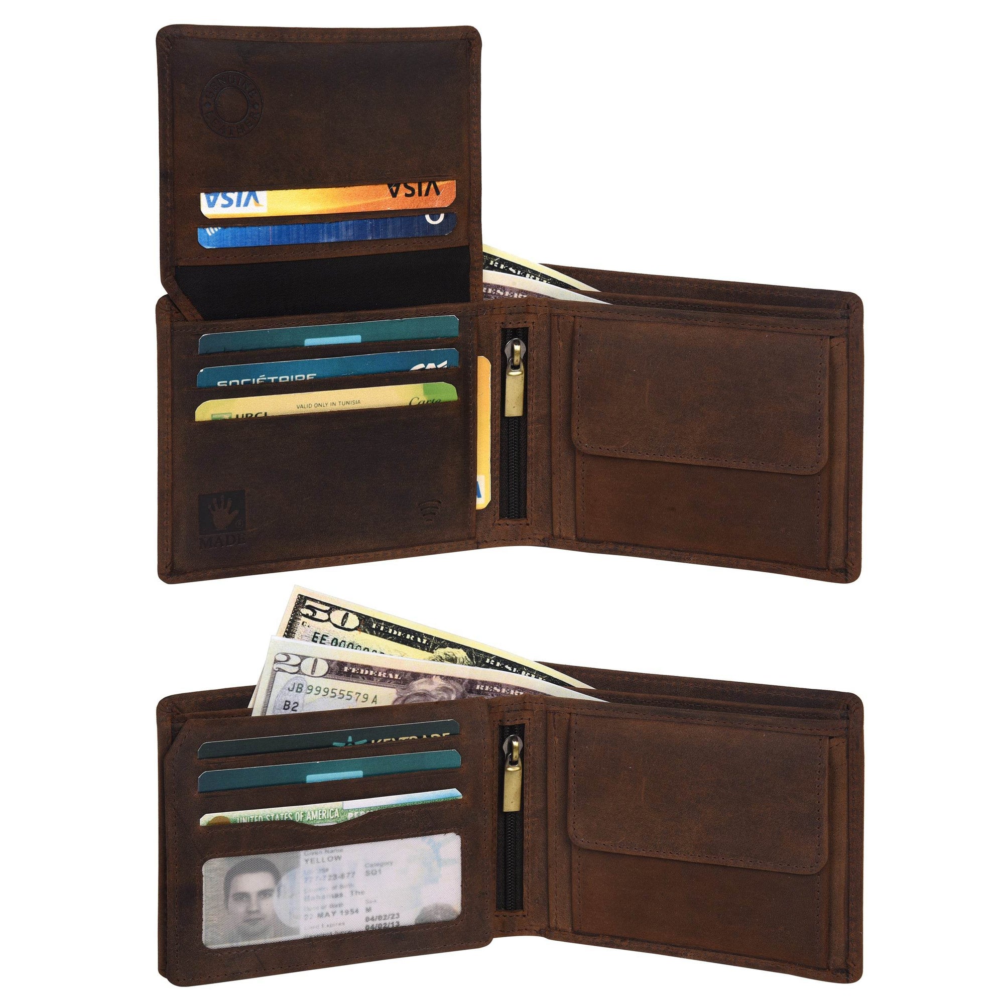 The Royal - RFID Protected Leather Wallet - Oak Brown Hunter - VILL OKSE