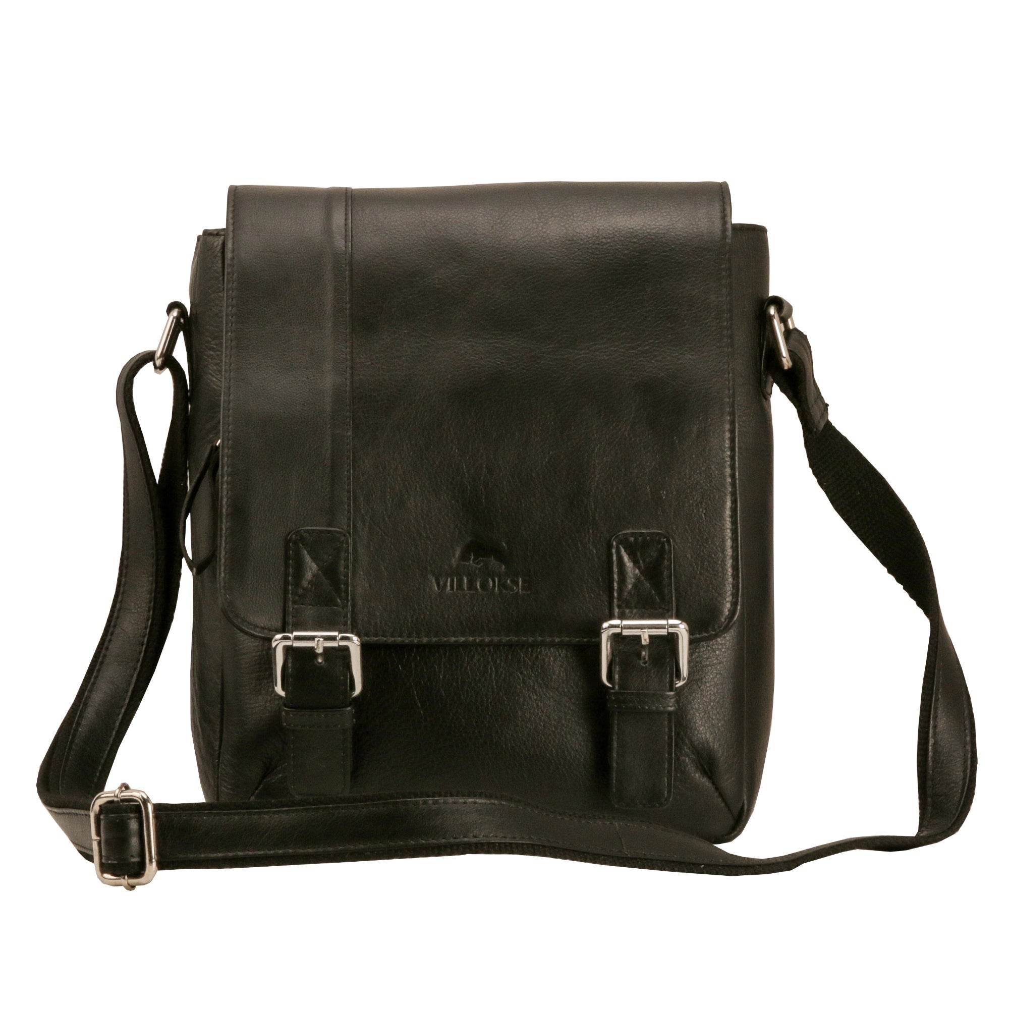 The Jack - Genuine Leather Messenger Bag - Black Nappa - VILL OKSE