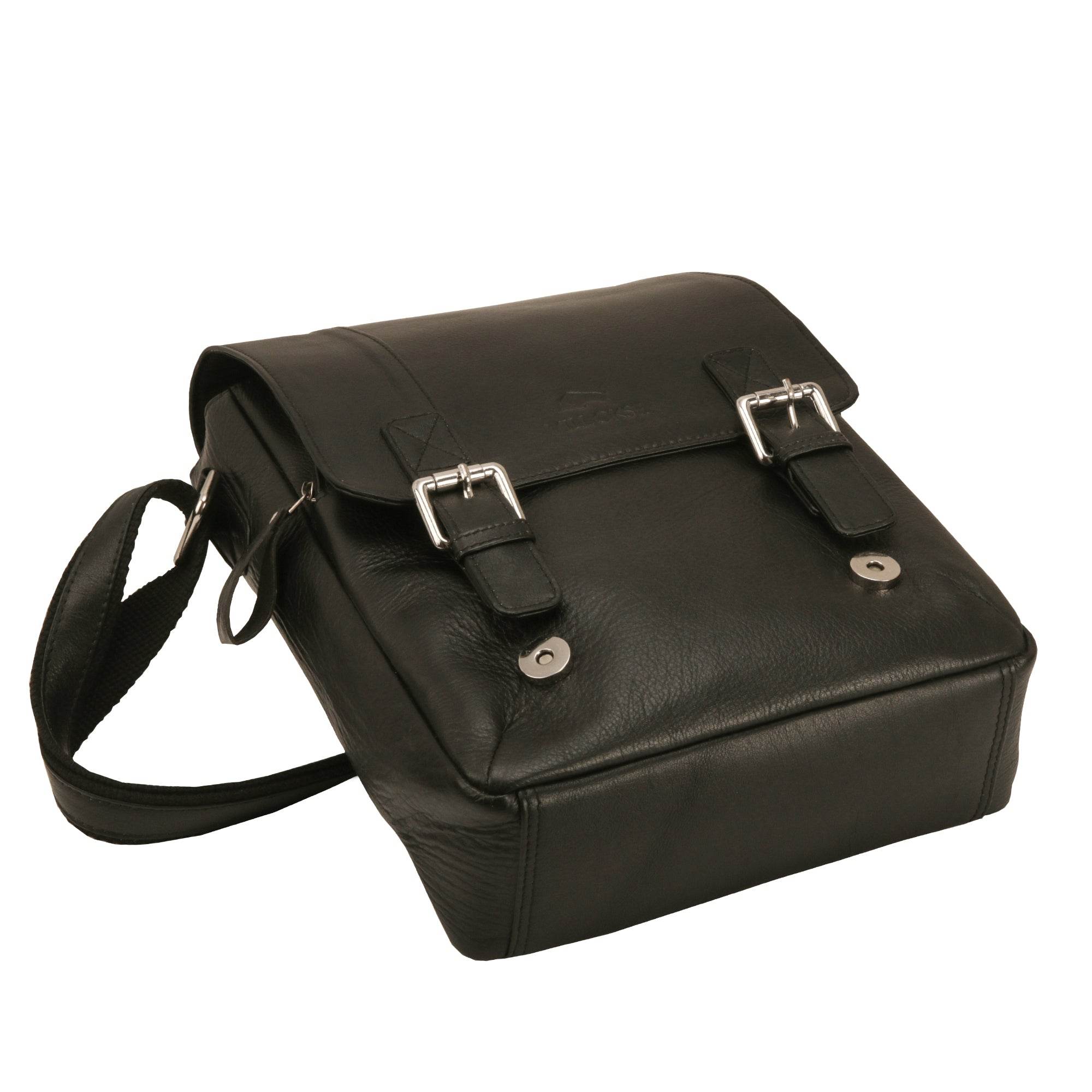 The Jack - Genuine Leather Messenger Bag - Black Nappa - VILL OKSE